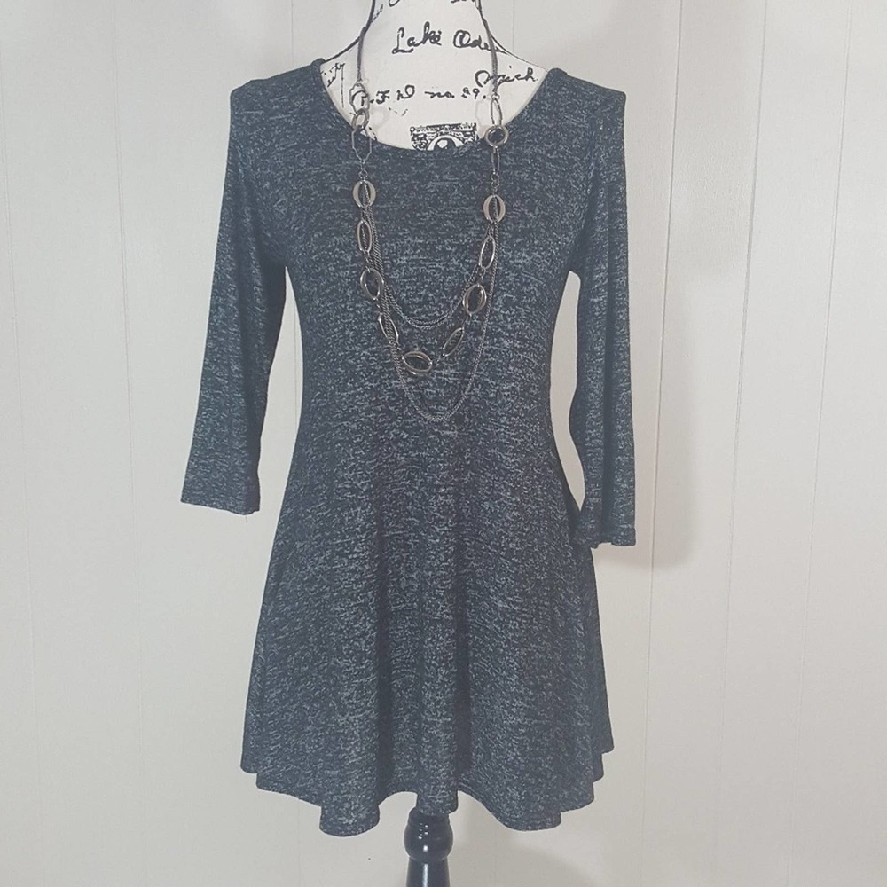 Pinc EUC gray black knit dress L